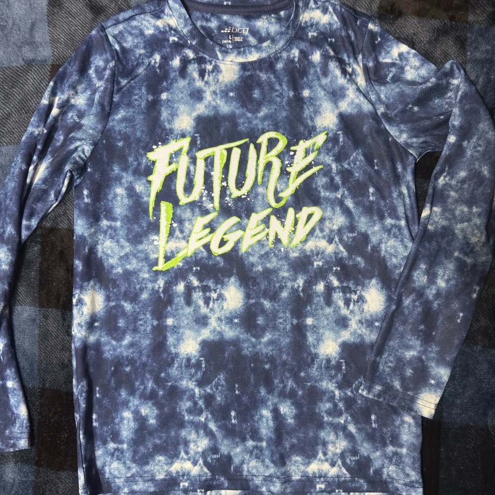 Blue Tie-Dye Long Sleeve Shirt
